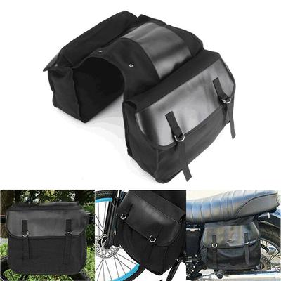 Motosiklet Turu Eyer Çantası Siyah Kanvas Su Geçirmez Çantalar Motosiklet Bagajı