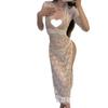 Sexy sexy female lace seduction passion perspective suit hot side split hollow uniform