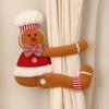Christmas Curtain Buckles, Decorative Items, Cartoon Couple Gingerbread Dolls, Curtains Hugging Party Dolls, Holiday Decorations