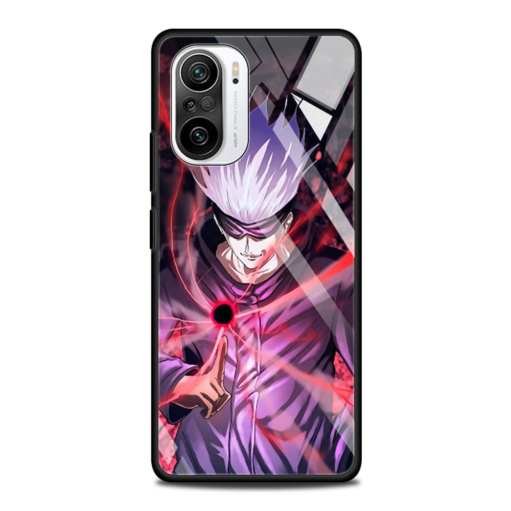 Jujutsu Kaisen Anime Tempered Glass Case Funda For Xiaomi Redmi Note 9S 10 11 9 8 Pro 10S 8T 9T 9A 9C K40 Back Shell Cover Coque
