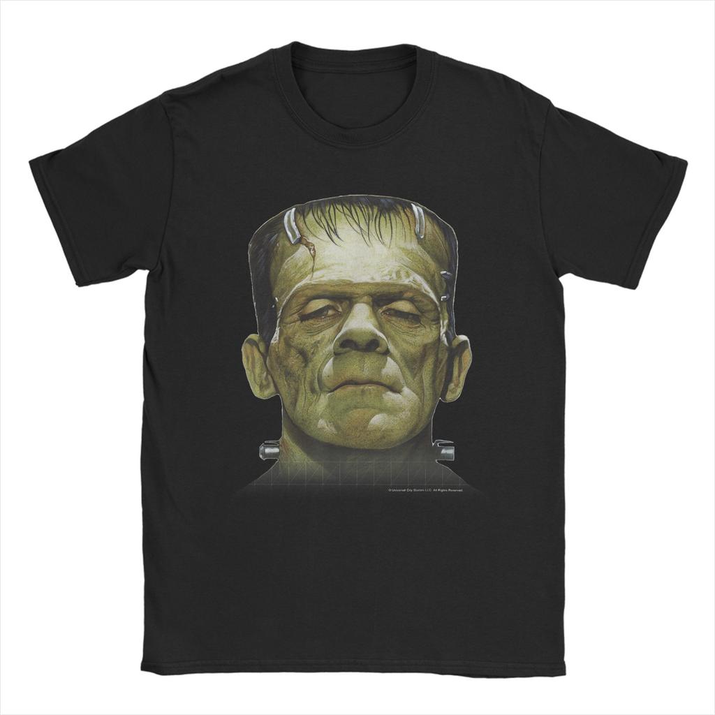 Men's Frankenstein Monster Halloween T Shirts  Cotton Tops Novelty Short Sleeve Round Collar Tee Shirt Gift T-Shirt