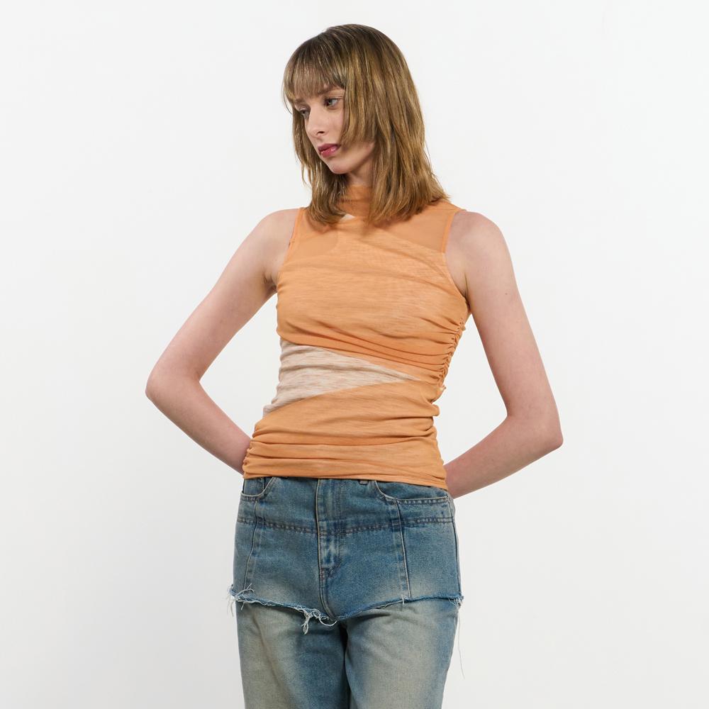 Kimjisu Layered Sleeveless _ Orange
