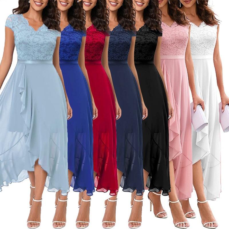 New Arrival Little Black Dress Long Party Dress Bridesmaid Dress Lace Dress for Women