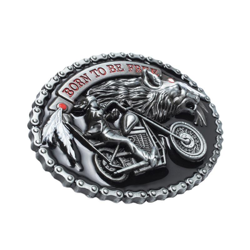 Zinc Alloy Wolf Head Belt Buckle - Western Cowboy Style