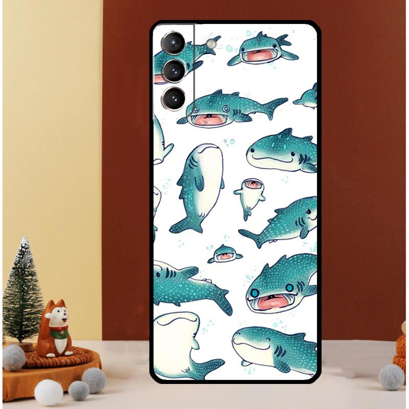 Whale Sharks Case For Samsung Galaxy S23 Ultra S24 S22 Note 20 Ultra 10 Plus S8 S9 S10 S20 S21 FE Cover