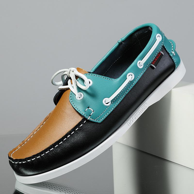 Spring Leather Loafers For Men Driving Shoes Retro Fashion Dock Classic Boat Shoes Man Casual Shoes Slip On Men's Flat Shoe