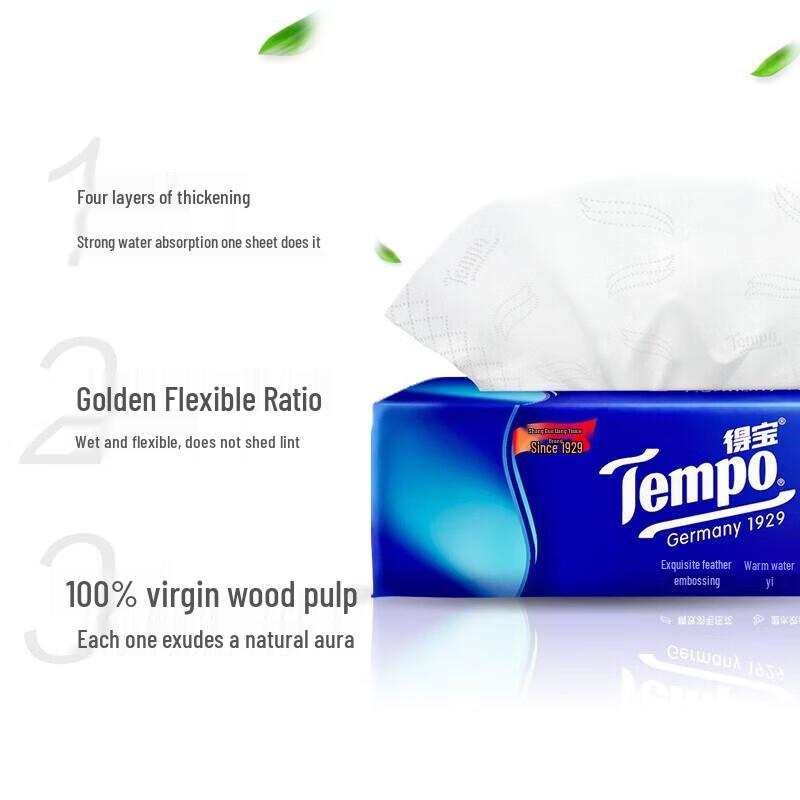 Tempo Unscented 4-Ply Facial Tissues (18-Pack Box)