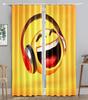 Earphone Music Red Heart Pink WaveBlackout Window Curtain for Living Room Bedroom Bathroom Kicthen Door Cupboard Decor Hooks