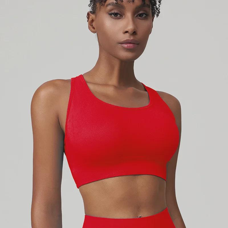 

Жилет для йоги Walton Fitness с противоударной накладкой на грудь и спортивным бюстгальтером с перекрестными бретелями Large