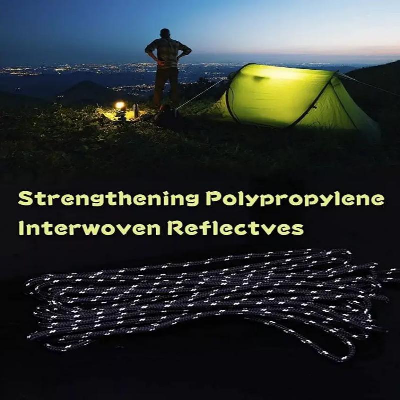4M Outdoor Camping Reflective Rope Tent Fixed Rope Canopy Windproof Umbrella Rope Adjustable Outdoor Camping Rope