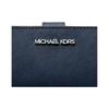 MICHAEL KORS Silver hardware snap closure leather wallet medium women's navy blue