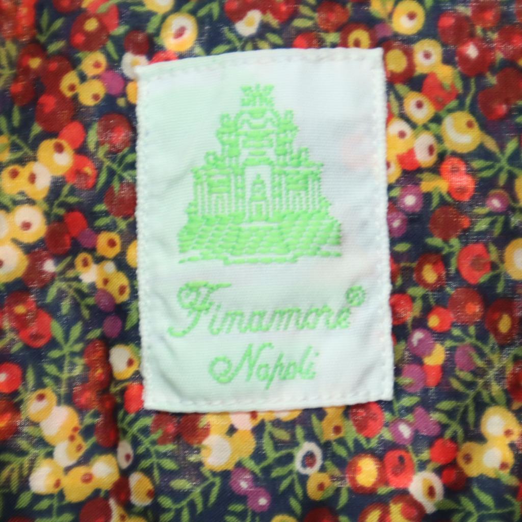 Finamore Made In Italy Floral Long Sleeve Shirt Red Series Women Used