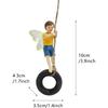 Miniature Fairy Garden Boy on Tire Swing Fairy Garden Accessories for Wall Trees Miniatures Hanging Ornament
