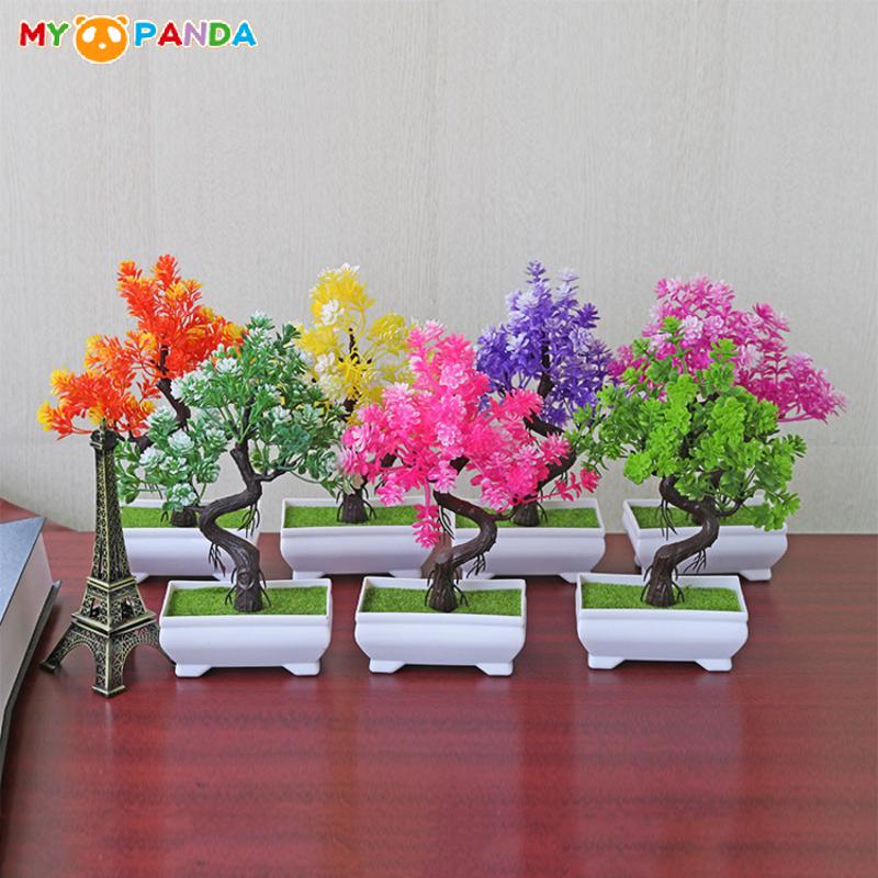 High Quality Dollhouse Artificial Plants Decoration Potted Bonsai Small Tree Pot Fake Plant Potted Zen Garden Ornaments Table Home Decoration