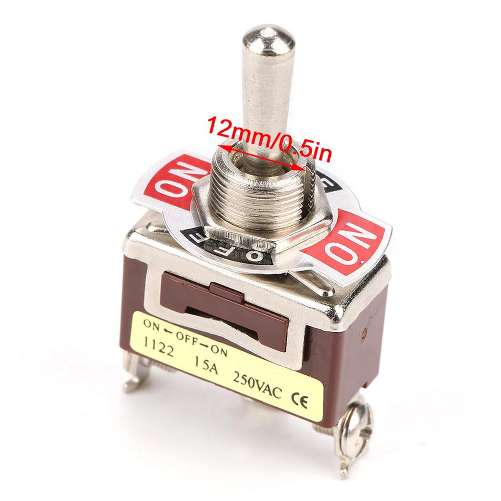 5Pcs ONOFFON 3 Position Toggle Switch 3 Pin 12mm 15A 250VAC