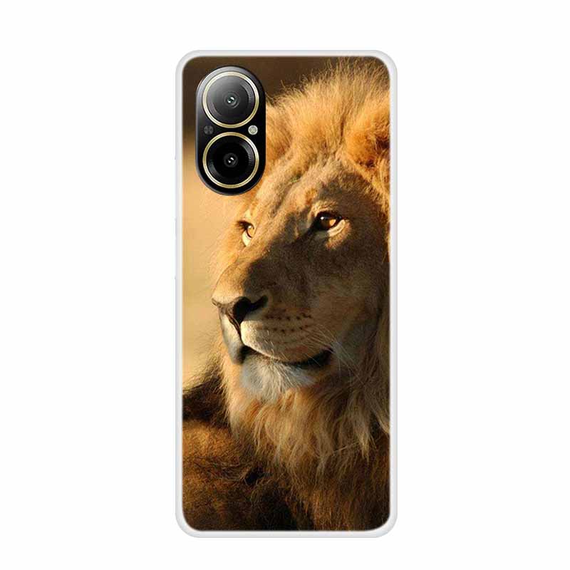 Soft Case For Realme C67 Painting Animals Luxury Silicone Phone Cover for Realme C 67 Protector Transparent Shell Clear Cases