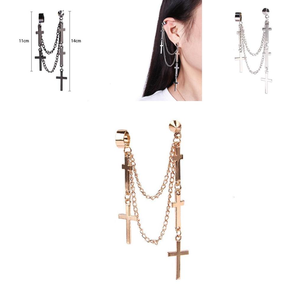 Punk Cross Drop Earrings With Alloy Metal For Womens Fashion Accessories