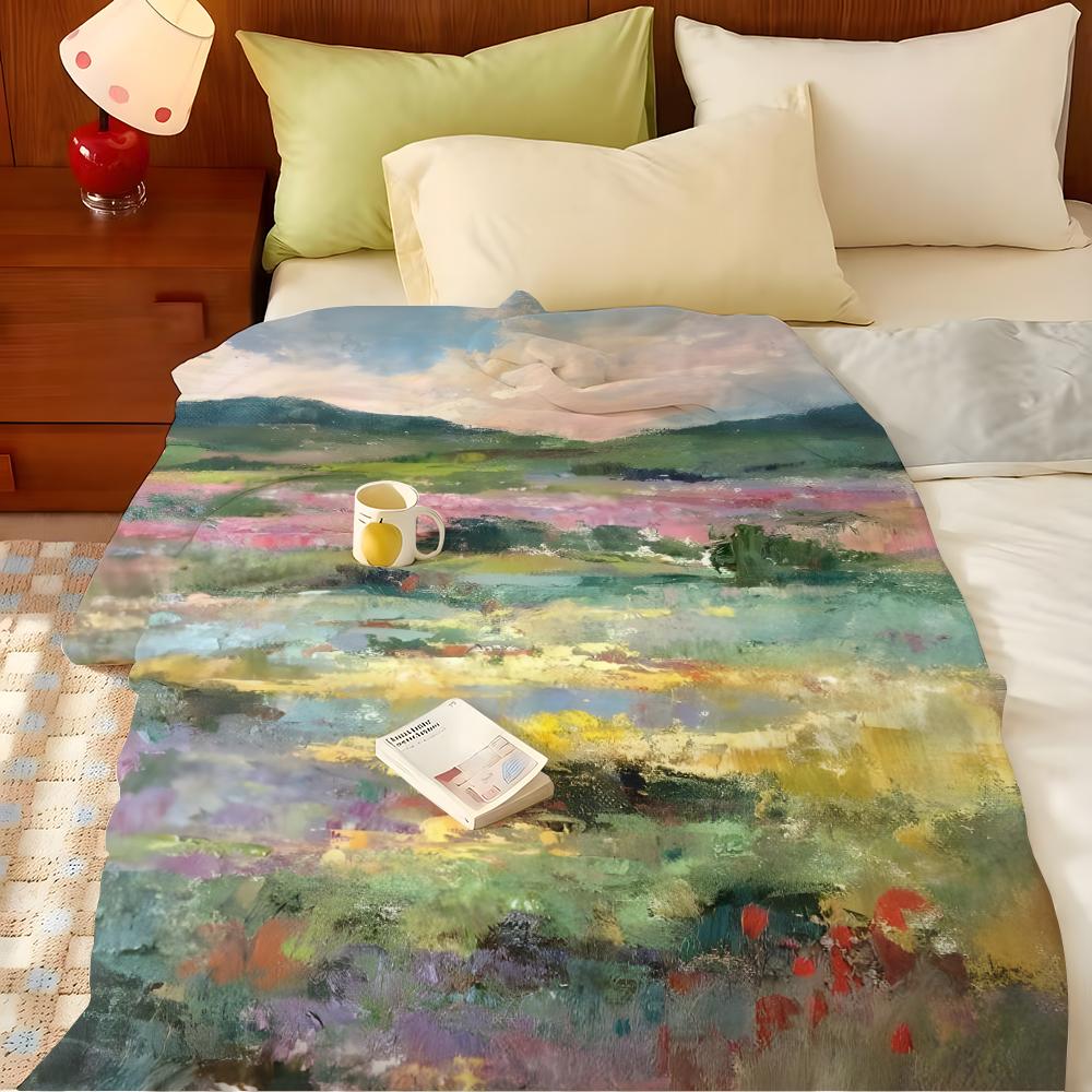 Artist C-Claude M-Monet Throw Flannel Throw Blanket, Lightweight Cozy, Durable Washable cute Cool