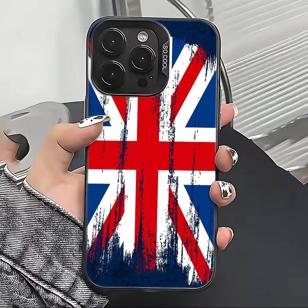 England F-Flag Football Spiele Handyhülle Für iPhone 17,16,15,14,13,12,11 Plus,Pro Max,XS,Farbig Versilberte Innenabdeckung