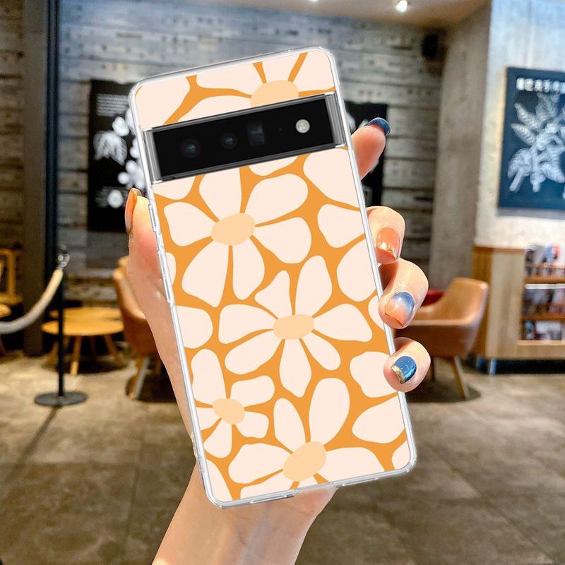 Abstract Flower Market Phone Case For Google Pixel 9 8 7 6 8A 7A 6A 5 4 5A 4A 3A Pro XL soft Clear Shell TPU Transparent Cover