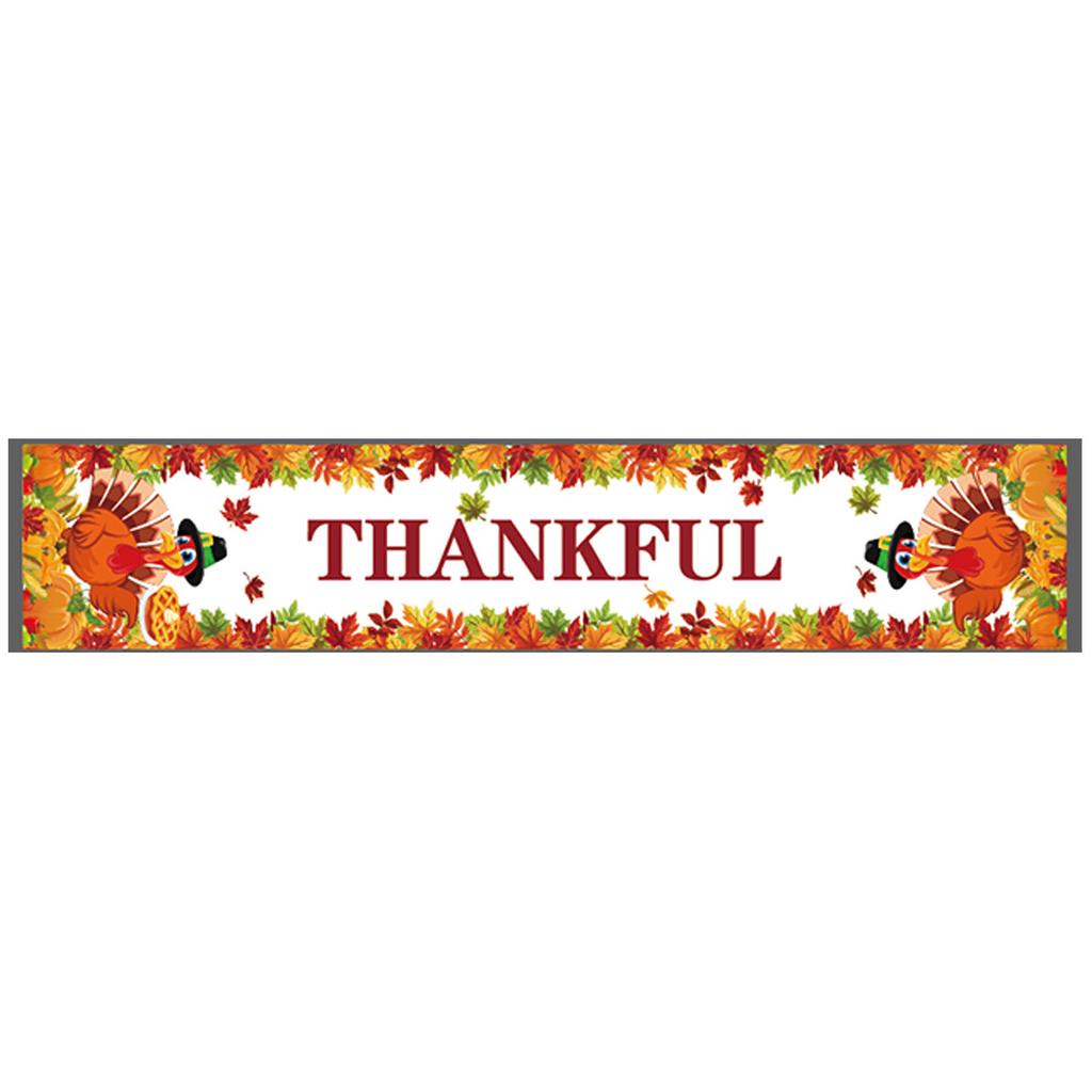 Thanksgiving Fall Harvest Kitchen Table Decorative Tablecloth, Maple Pumpkin Turkey Tablecloth
