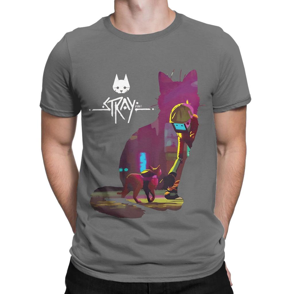Stray Gioco Città Arte Grafica Divertente 100% Cotone Maglietta Stray Tees Top Per Unisex