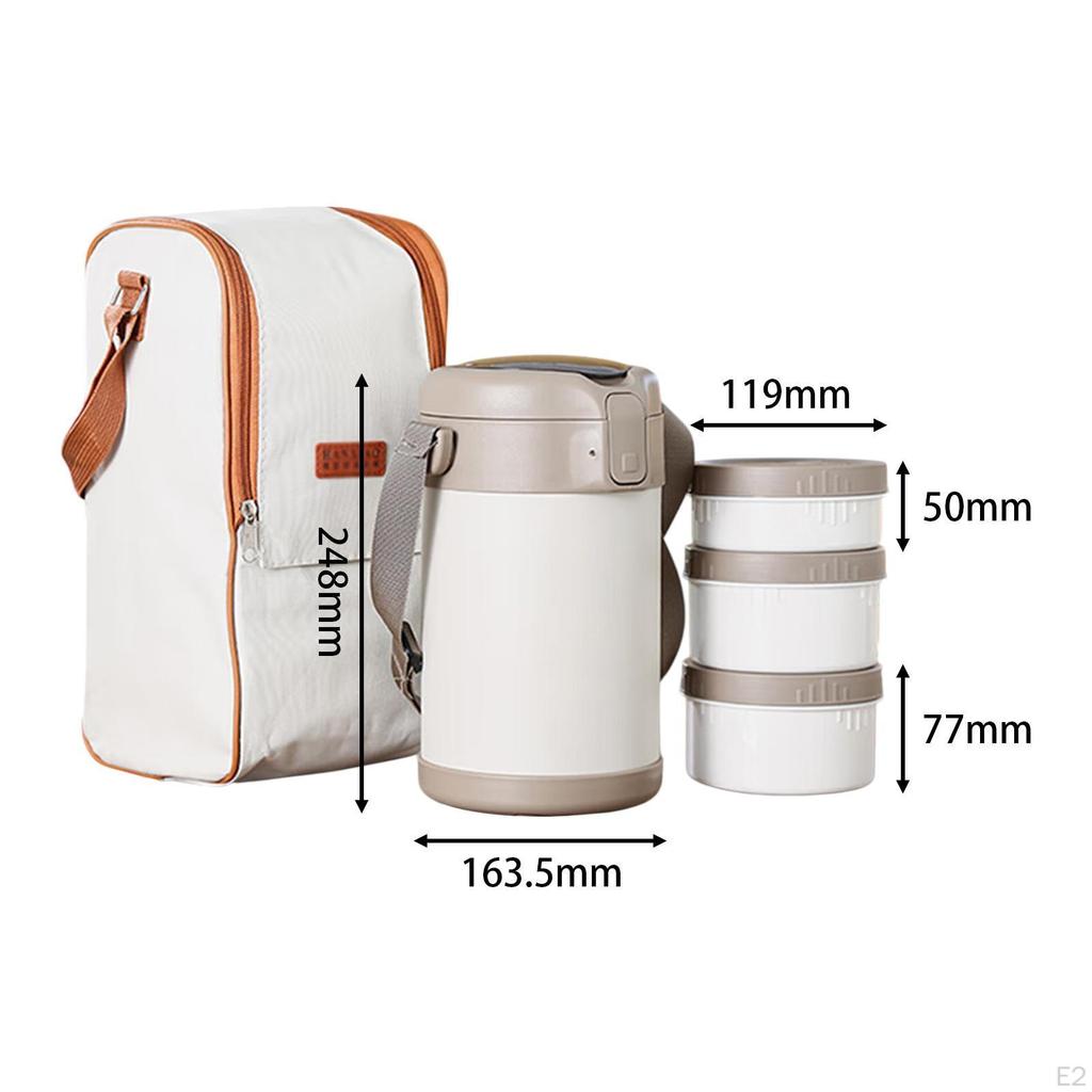 Thermische Lunchbox Bento Luftdichter Deckel Auslaufsicher mit Schultergurt Isolierung für Reise Schule