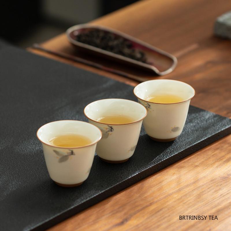 1 Stück Chinesische Handgefertigte Blumen Teetasse Vintage Keramik Teetasse Haushalt Porzellan Meistertasse Schönheit Teeschale Teegeschirr Zubehör