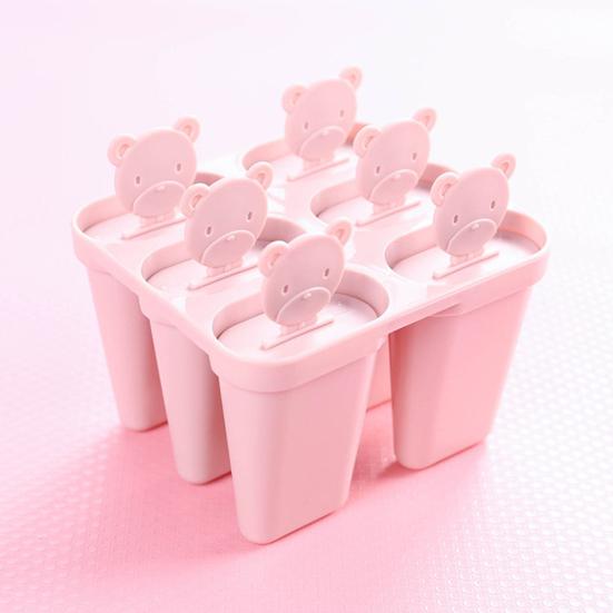 6-Slot-Eisform DIY Cream Lolly Pop Tray Maker Mold Pan Kitchen