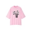 Mickey Mouse Print Short Sleeve Drop Shoulder T-Shirt Women Tops Pink 428402-10