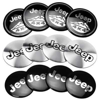 4PCS 56mm Car Wheel Hub Center Cap Sticker for Renegade Wrangler JK JL Grand Cherokee Compass Patriot Rim Logo Cover