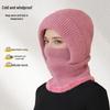 Women's Woolen Winter Hat with Integrated Scarf & Mask - Thick Knit for Warmth & Ear Protection