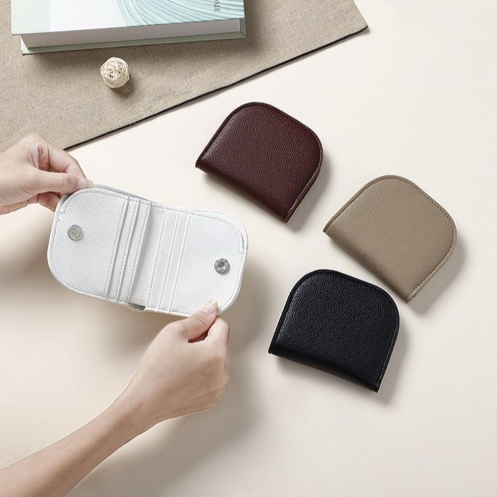 Zipper Short Wallet Mini PU Leather Card Holder Fashion Coin Purse  Outdoor