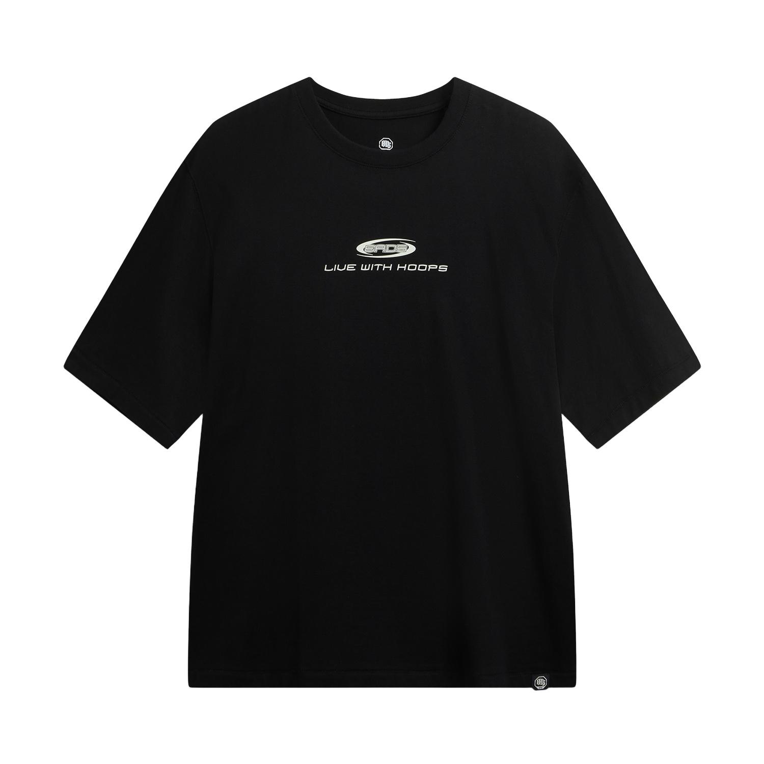 Li-Ning Badfive Loose Round Neck Logo Letter Pattern Casual T-Shirt Men tops AHSW163-5 M