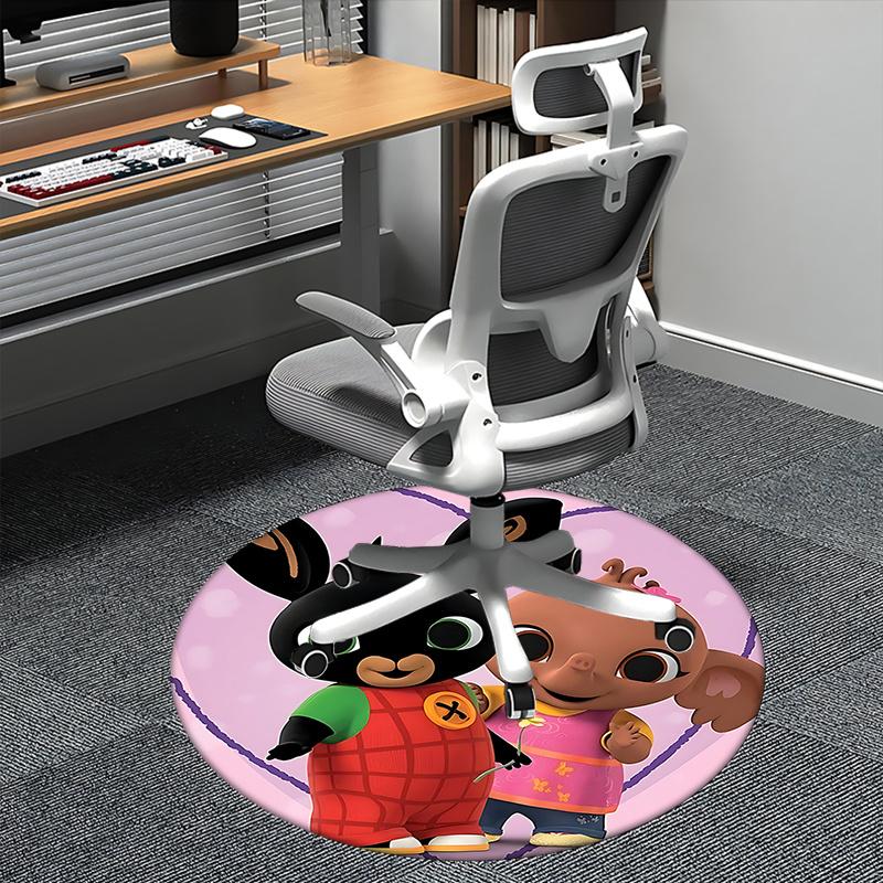 Charming Cartoon Character Chair Mat - Round Carpet for Home Decor