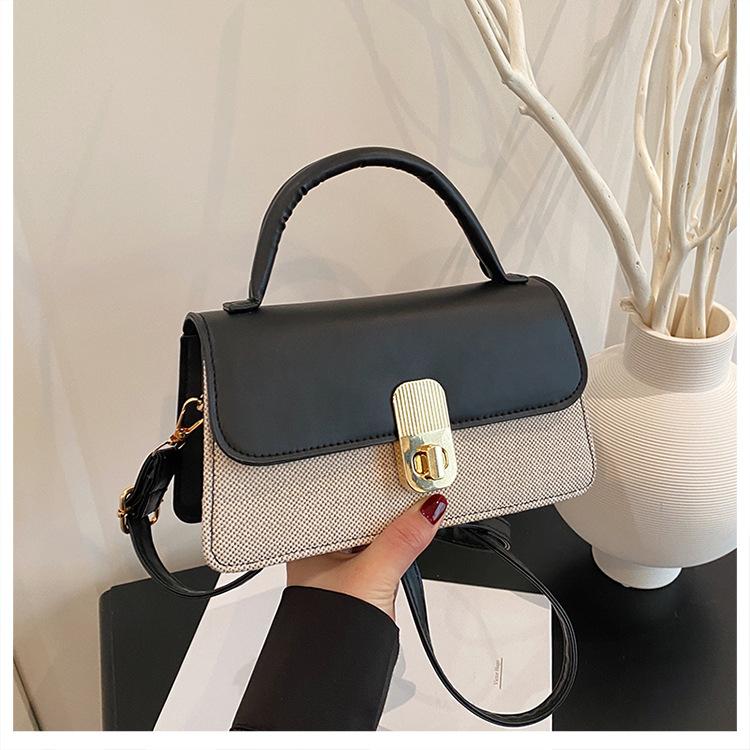 Lock design simple women's new spring fashion retro casual shoulder small square bag
