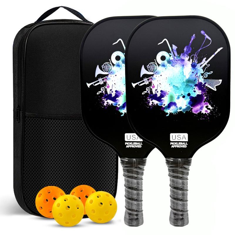 Fiberglass Pickleball Paddle Set Portable Outdoor Training Game Racquet Kit