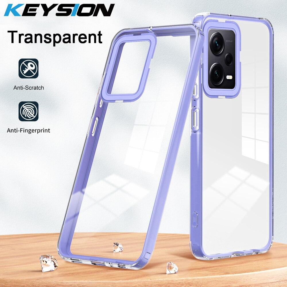 

KEYSION Ударопрочный прозрачный чехол для Xiaomi POCO X5 Pro 5G Прозрачный мягкий силикон из ТПУ + задняя крышка телефона для ПК для POCO X5 5G