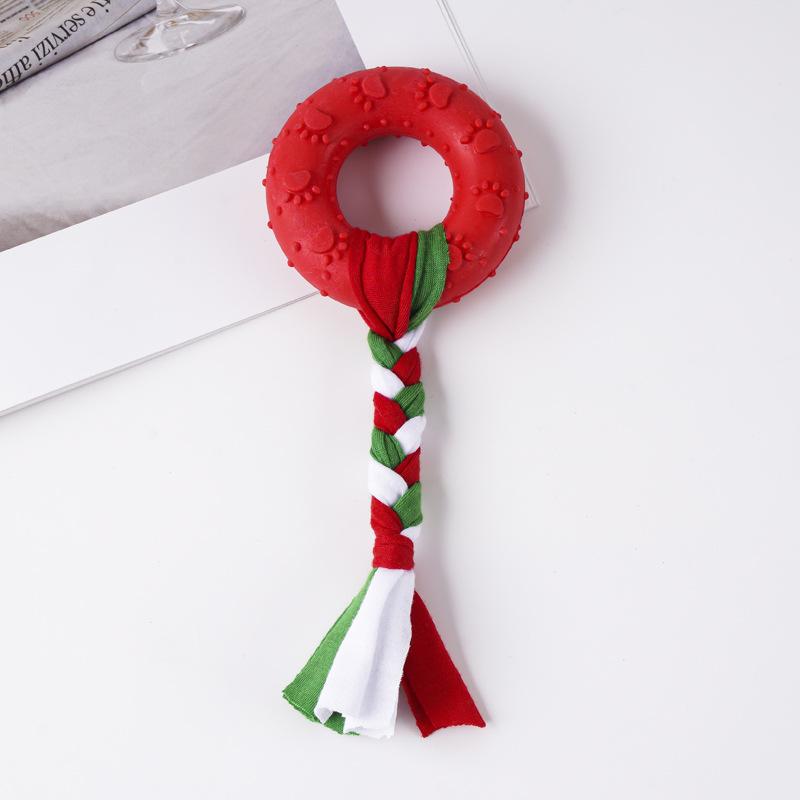 8pcs Dog Chew Toys for Small Breeds • Christmas Rope Knots & Fabric Strips • Teething Molar Toys to Relieve Boredom