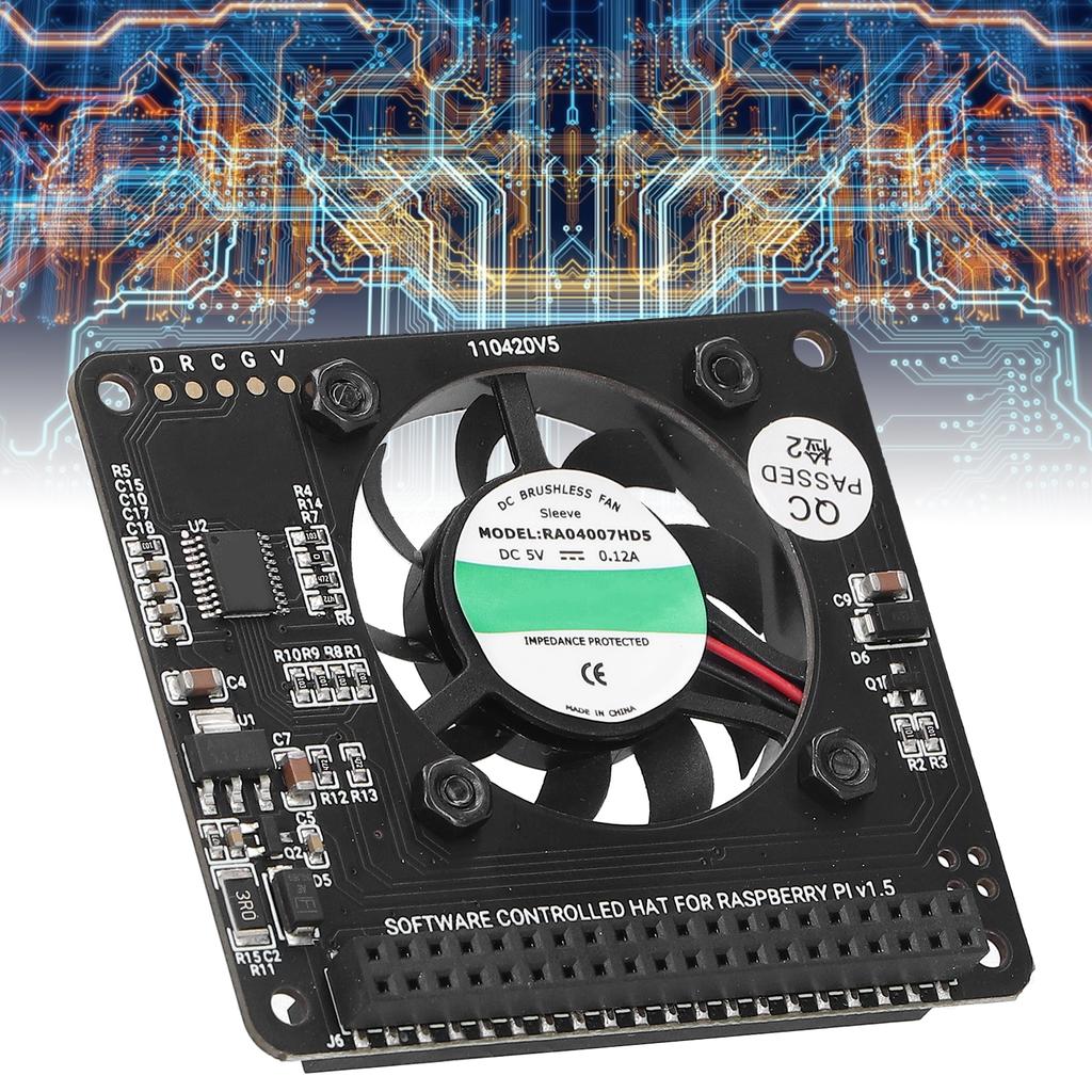 Cooling Fan Module with Power Switch Adjustable Speed for Raspberry Pi 4B 3B+ 3B