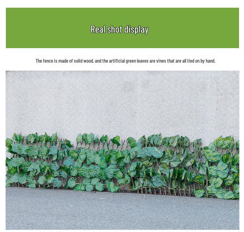 Retractable Grille with Faux Greenery for Balcony or Garden Decoration