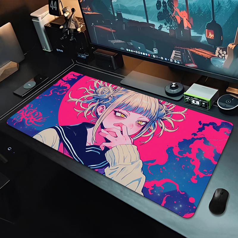 Toga Himiko My Hero Academia Chica Kawaii Alfombrilla para Ratón Portátil Grande Oficina Anime Alfombrilla para Ratón Caucho Natural Sobredimensionada Teclado Alfombrilla de Escritorio