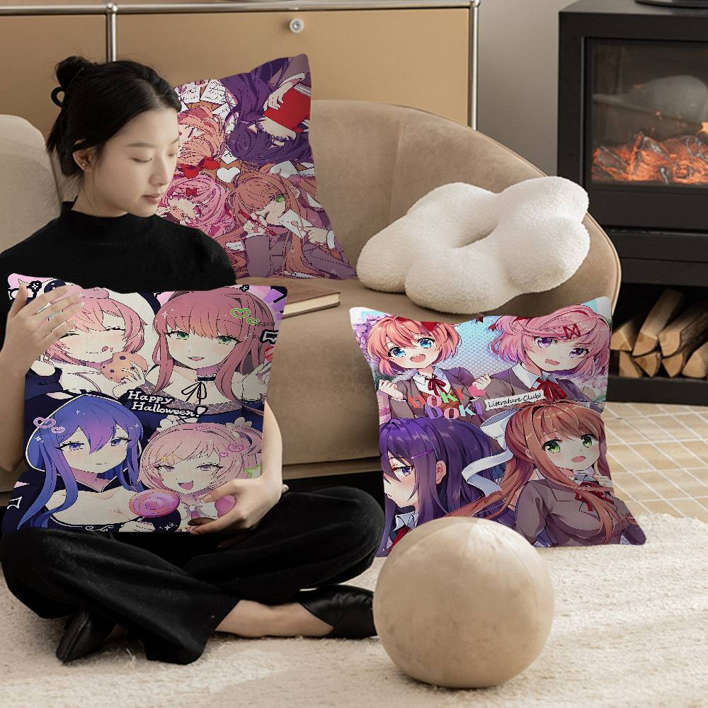 Anime Game DDLC D-Doki Pillow Cover Sofa Cushion Cover Home Room Decoration Children Gift
