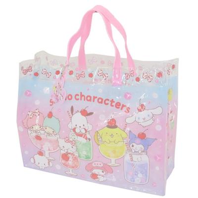 [Takanami] Gusseted PVC Bag, Sanrio Characters, Pink