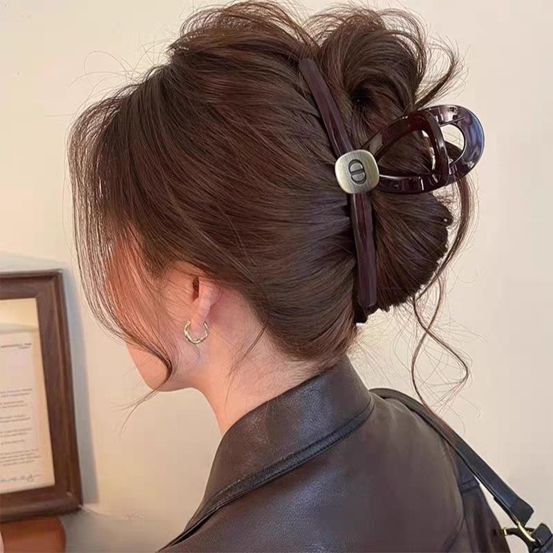 Korean Leopard Print Bow Hair Claw: Extra Large High-End Half Updo Clip for Women