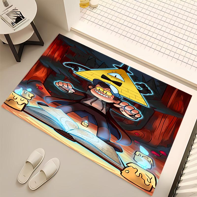 1pc Gravity Falls Print Area Rug - Soft, Washable Non-Slip Indoor Mat, Living Room, Home Office Decorative Rug,Office Decorative