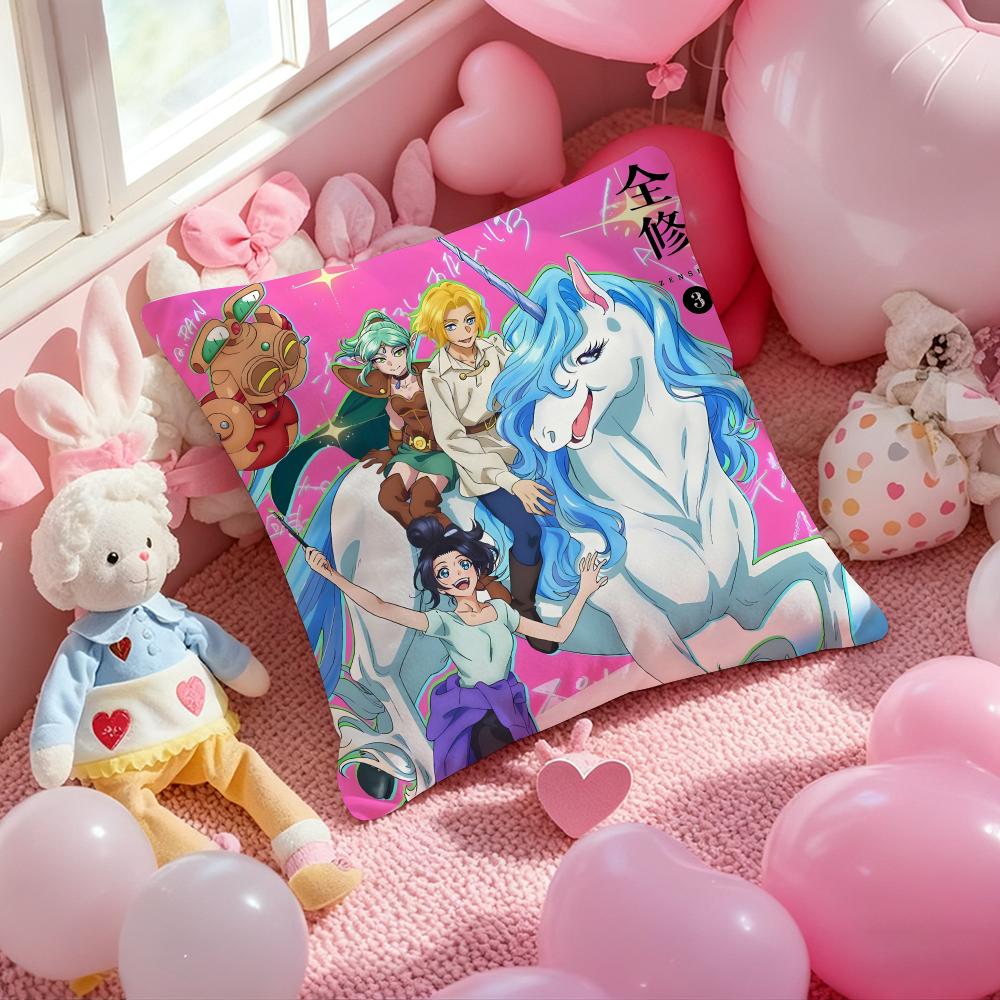Z-ZENSHU Anime Cushion Cover Pattern Printed Pillowcase for Living Room Sofa Cushion Cover & Bedroom Decor