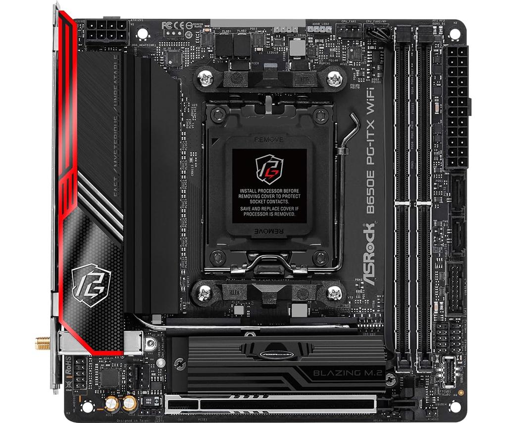 ASRock Motherboard B650E WiFi Compatible with AMD Ryzen 7000 Series CPU B650 Motherboard Authorized Distributor PG-ITX (Soket AM5) Mini-ITX [Domestic