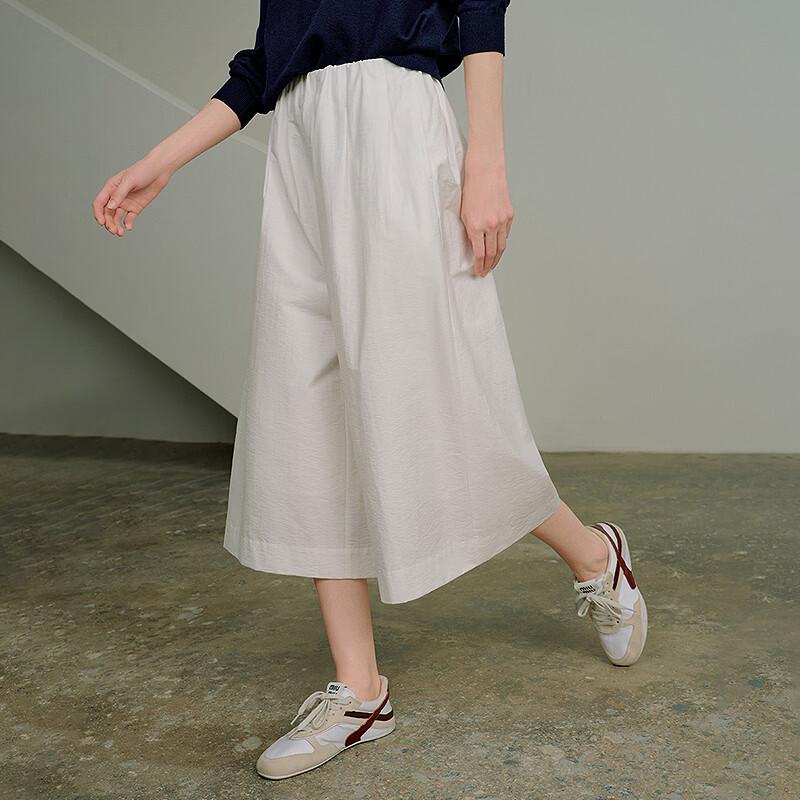 Chuyu Women's High-Waist Cotton Blend Wide-Leg Cropped Pants