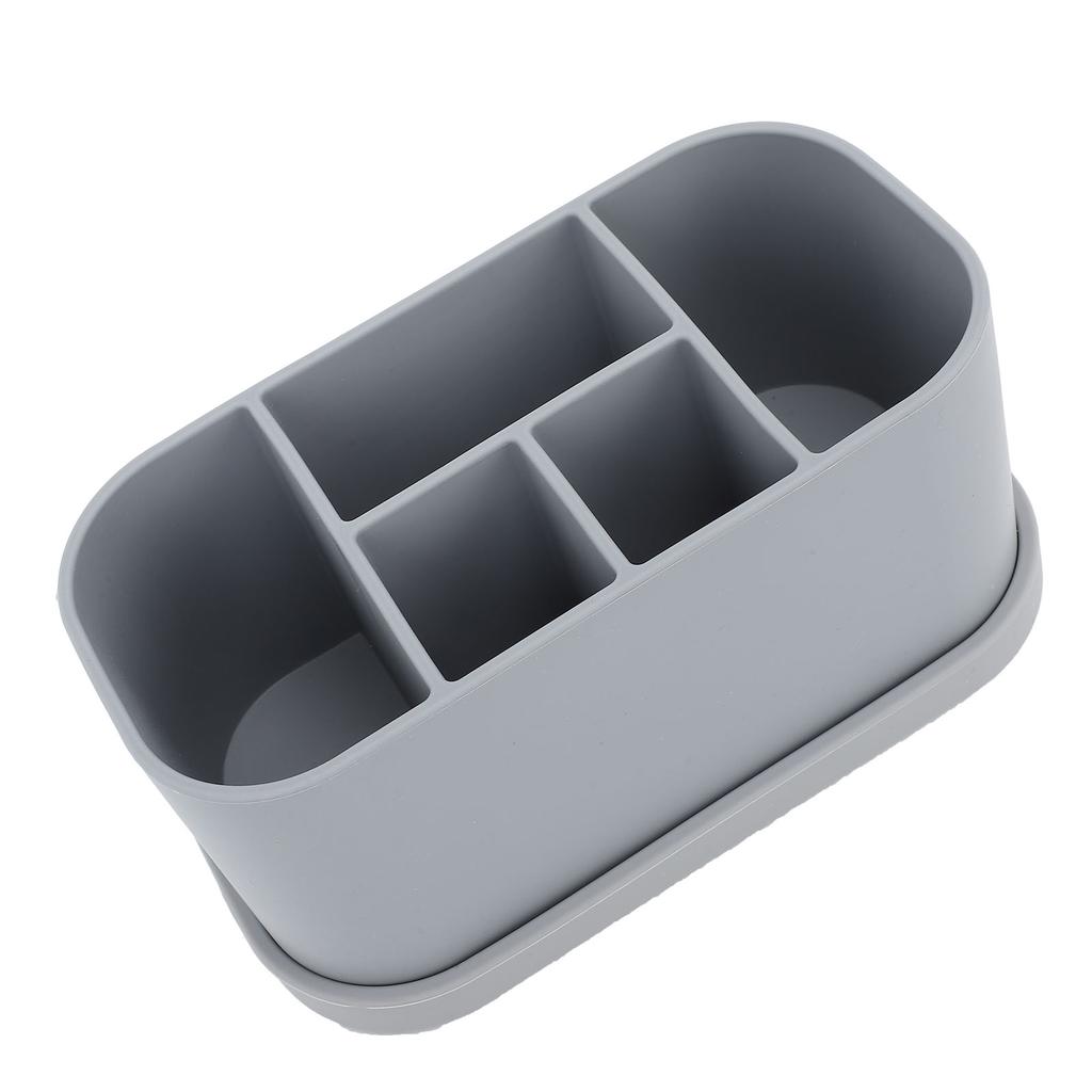 Silicone Toothbrush Toothpaste Holder Multipurpose 5 Slots Drainage Holes Bathroom Countertop